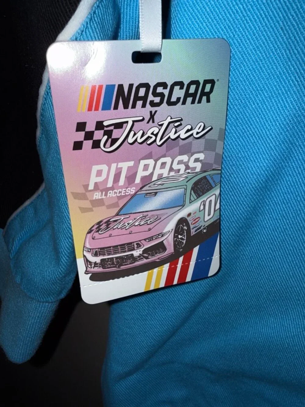 Justice X NASCAR Girls Racing Jacket Black & Blue Snap Buttons Colorful Graphics